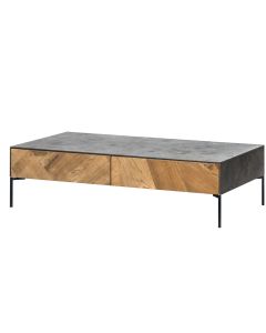 Coffee Table With 4 Drawer With Teak Wood Zig Zag Motif