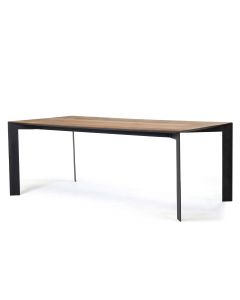 Table à Diner 200 Cm En Teck Recyclé, Piétement Métal