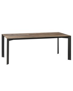 Dining Table 220cm In Recycled Teak, Metal Legs